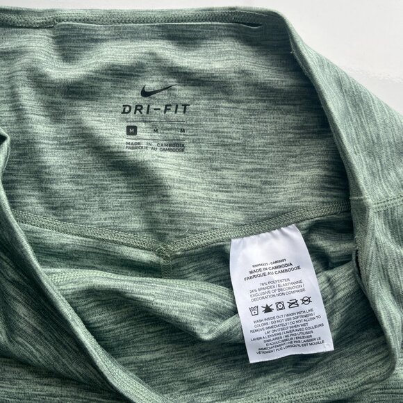 Nike Dri-Fit High-Rise Green Stretch Athletic Training Yoga Leggings Size Medium - Picture 8 of 8